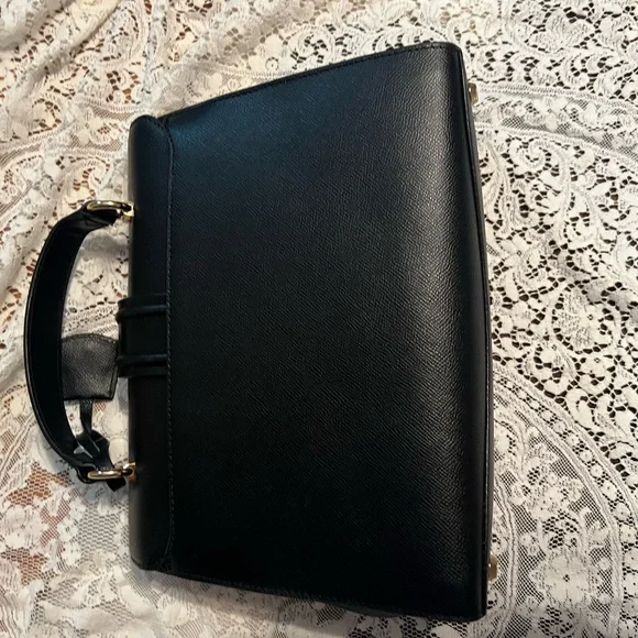 Michael Kors Bleecker Black Leather Women's Satchel - Picture 9 of 10